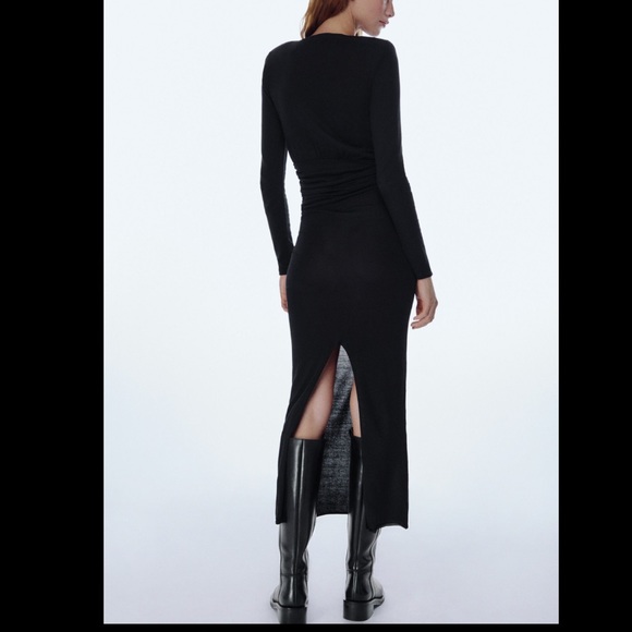 Zara DRAPED KNITWEAR DRESS. - Picture 8 of 9